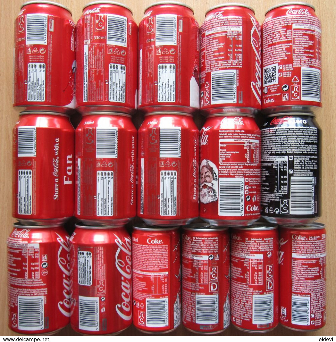 COCA COLA Lot 16 Cans 330 / 200ml Different Top Empty From Lithuania LV EE 2014-2021's - Cannettes