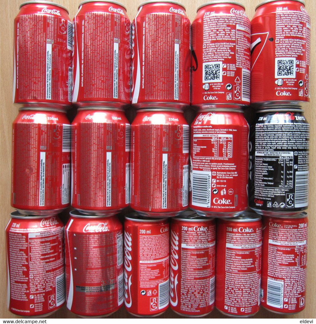 COCA COLA Lot 16 Cans 330 / 200ml Different Top Empty From Lithuania LV EE 2014-2021's - Dosen