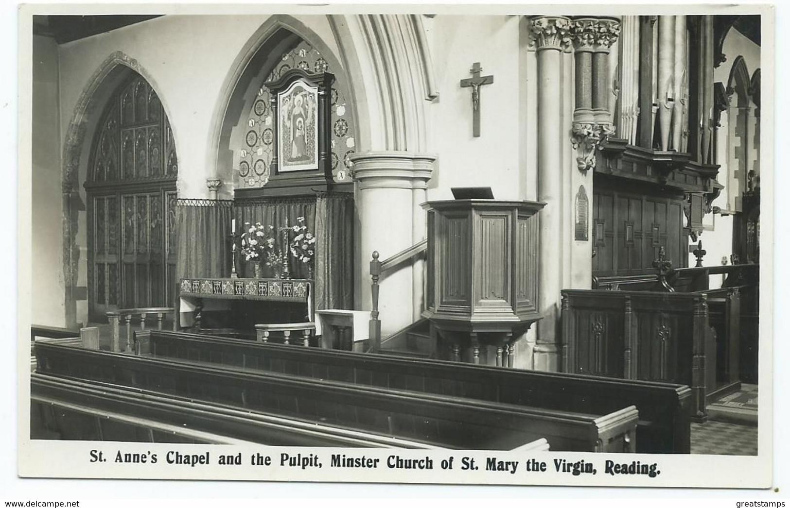 Reading   Postcard Berkshire St.annes Chapel St.mary The Virgin Rp Unused - Reading