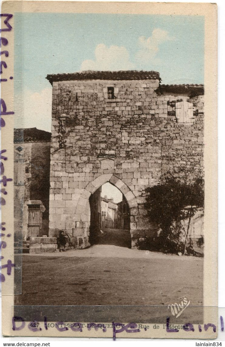 - 427 - MONPEZAT De QUERCY - ( T. ET G. ), Rue De L'Hôpital, Mus, Peu Courante, écrite, 1952, Mus, TTBE, Scans - Montpezat De Quercy