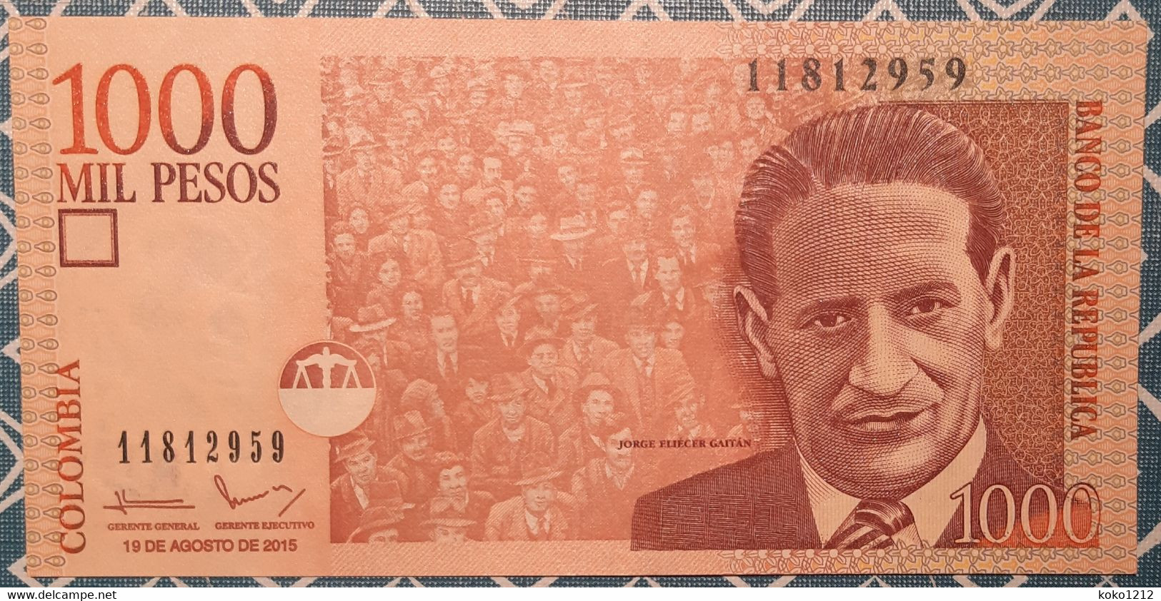 Colombia 1000$ 19/8/2015 P456t UNC - Colombia