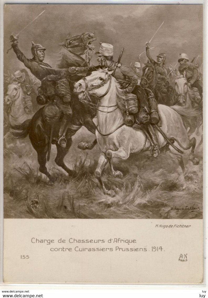 M. Hugo De Fichtner - Charge De Chasseurs D'Afrique Contre Cuirassiers Prussiens 1914, Guerre WW1 - Manoeuvres