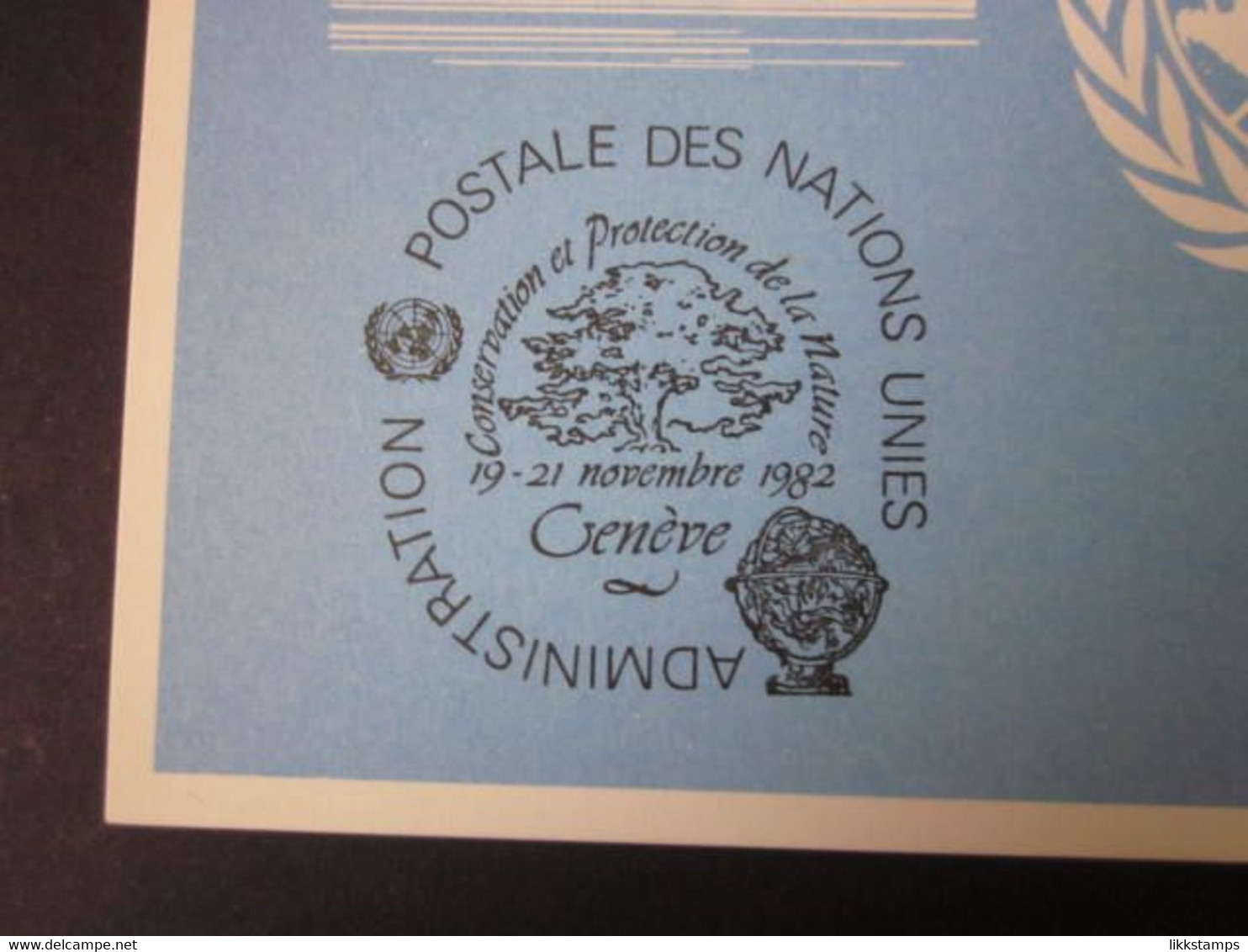 A RARE 1982 GENEVA EXHIBITION SOUVENIR CARD WITH FIRST DAY OF EVENT CANCELLATION. ( 02275 ) - Cartas & Documentos