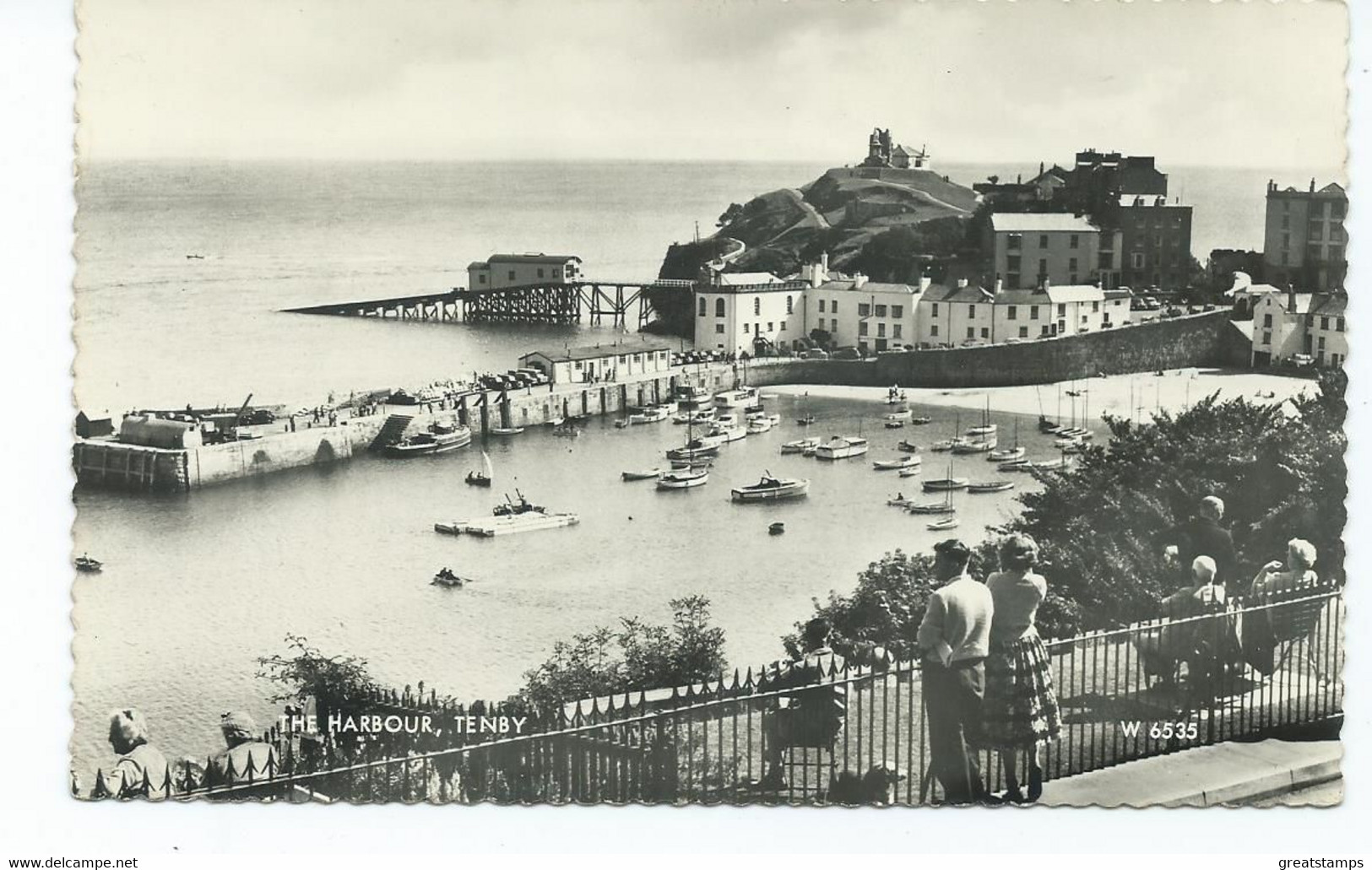 Postcard Wales The Harbour Tenby Rp Valentine's Unused - Carmarthenshire