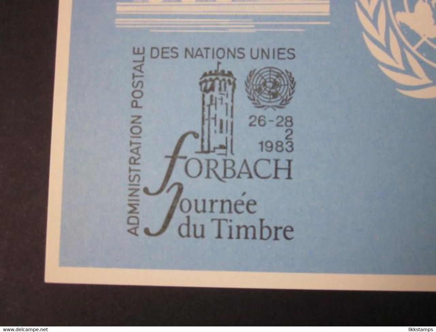 A RARE FORBACH STAMP DAY 1983 EXHIBITION SOUVENIR CARD WITH FIRST DAY OF EVENT CANCELLATION. ( 02277 ) - Briefe U. Dokumente