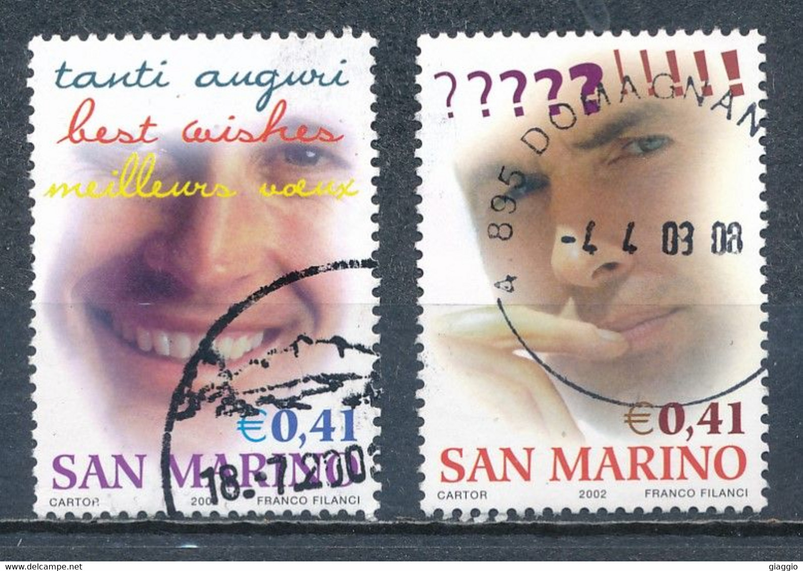 °°° SAN MARINO - Y&T N°1839/40 - 2002 °°° - Usados