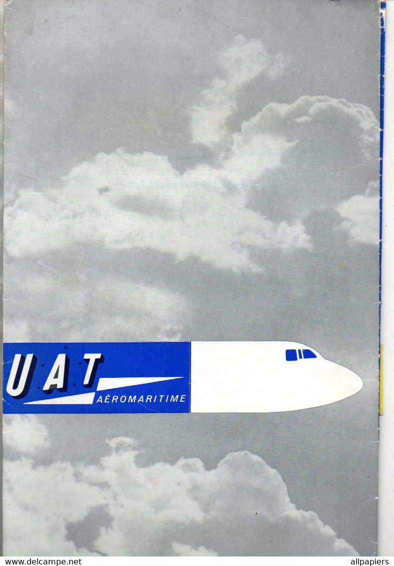 Pochette U.A.T Aéromaritime Union Aéromaritime De Transport Avec Double Carte - Format : 32x20 Cm - Publicidad