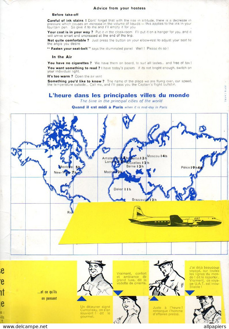 Pochette U.A.T Aéromaritime Union Aéromaritime De Transport Avec Double Carte - Format : 32x20 Cm - Advertisements