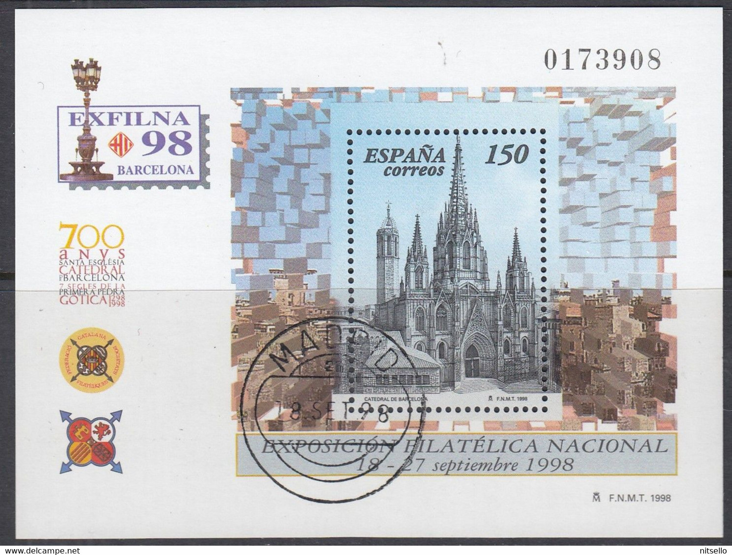 LOTE 2111  ///  ESPAÑA 1998   YVERT Nº: BLOCK 72  ¡¡¡ OFERTA - LIQUIDATION !!! JE LIQUIDE !!! - Used Stamps