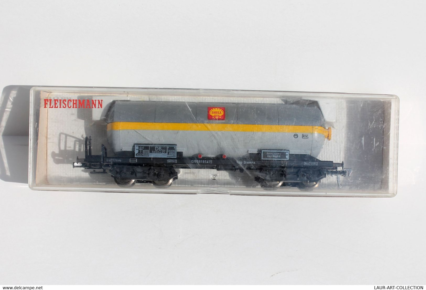 FLEISCHMANN HO N°5491 WAGON VOITURE DB581854, SHELL CITERNE HAMBURG + BOITE / MINIATURE MODELISME FERROVIAIRE (0507.23) - Vagoni Merci