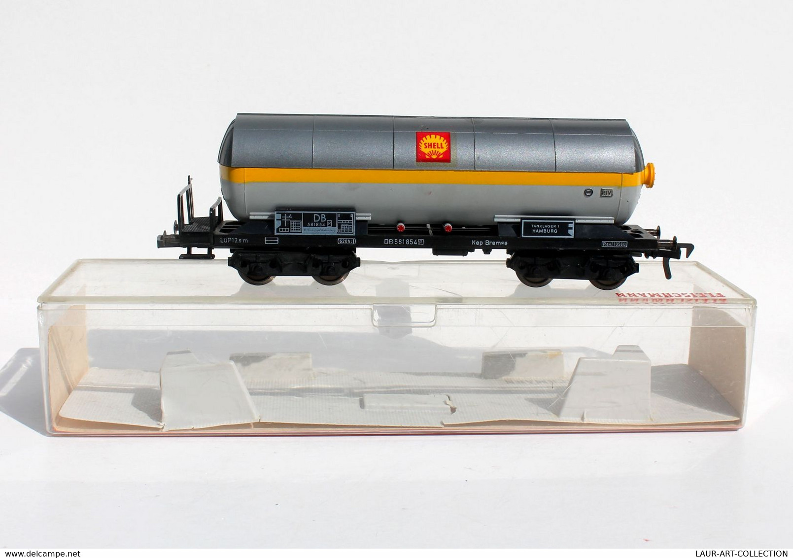 FLEISCHMANN HO N°5491 WAGON VOITURE DB581854, SHELL CITERNE HAMBURG + BOITE / MINIATURE MODELISME FERROVIAIRE (0507.23) - Vagoni Merci