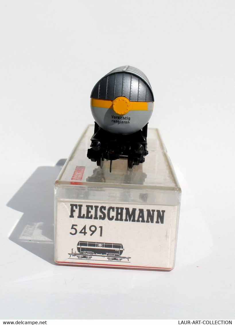 FLEISCHMANN HO N°5491 WAGON VOITURE DB581854, SHELL CITERNE HAMBURG + BOITE / MINIATURE MODELISME FERROVIAIRE (0507.23)