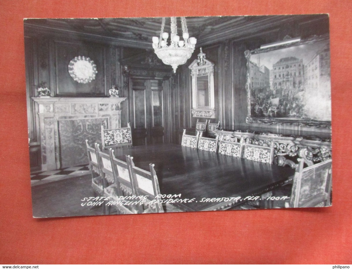 RPPC. Ringling Residence Dining Room.  Sarasota    Florida           Ref  5270 - Sarasota