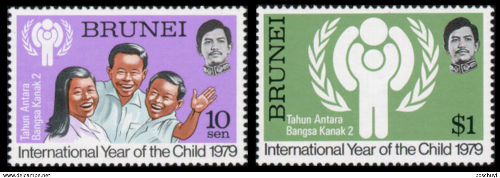 Brunei, 1979, International Year Of The Child, IYC, United Nations, MNH, Michel 227-228 - Brunei (...-1984)