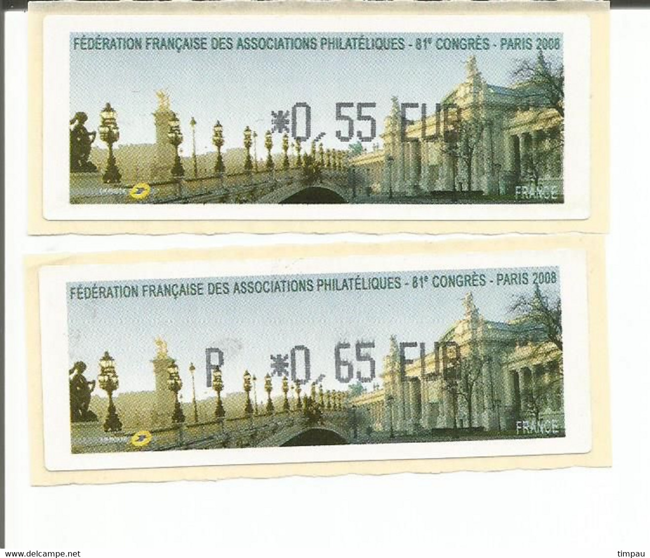 81e Congrès FFAP PARIS 2008  Le Grand Palais - 1999-2009 Illustrated Franking Labels