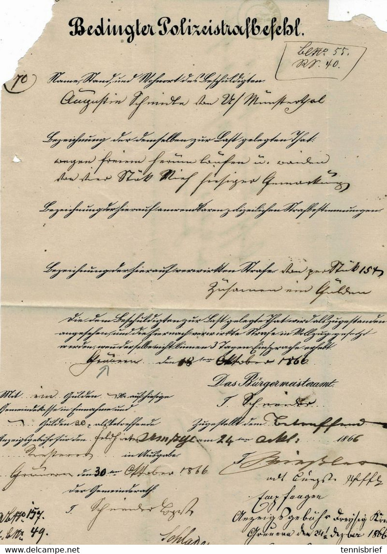 1866, Postablage " STAUFEN - MÜNSTER " , Klar , A5855 - Brieven En Documenten