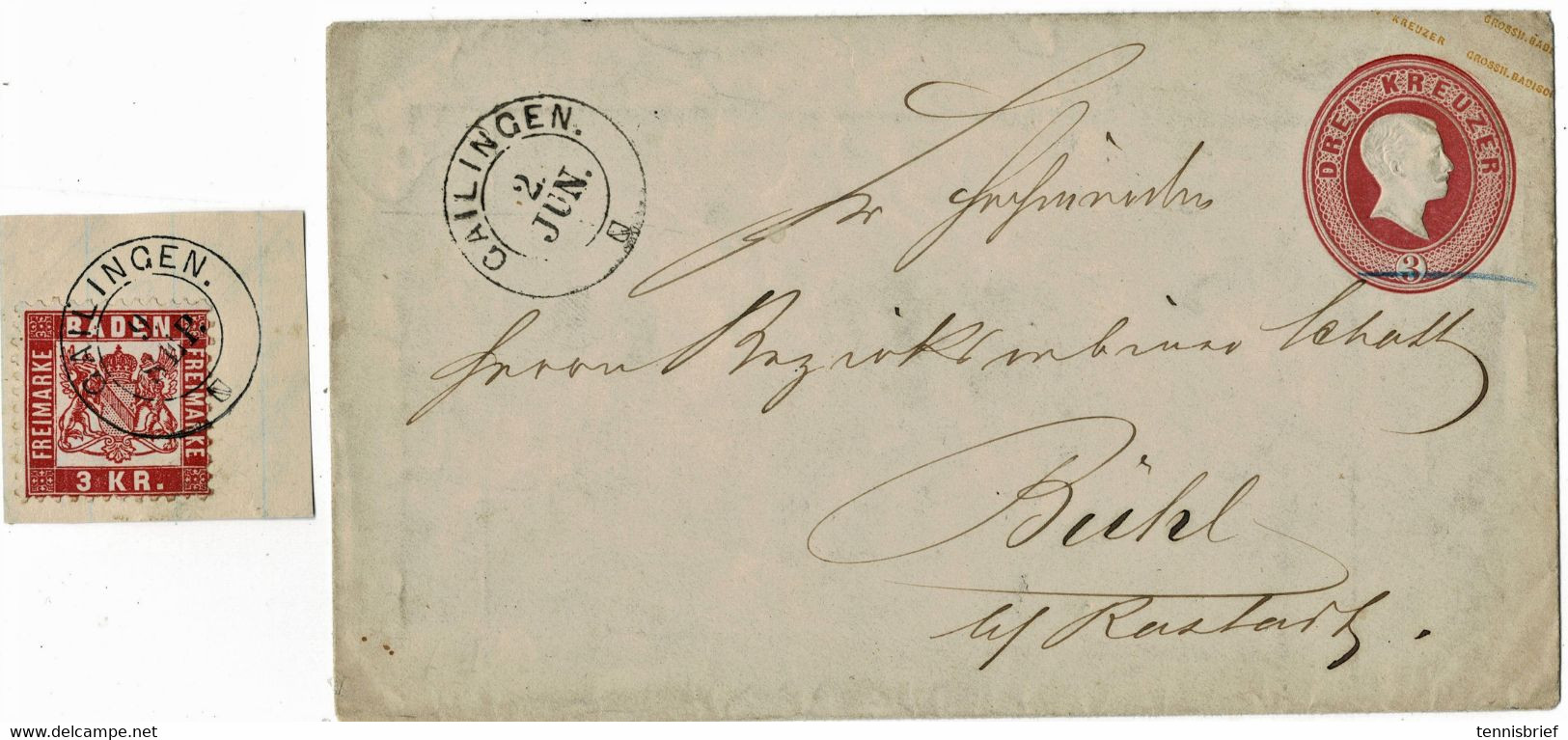 " GAILINGEN " Je Sehr Klar , 3 Kr. Bfst. Und GA, A5866 - Postal  Stationery