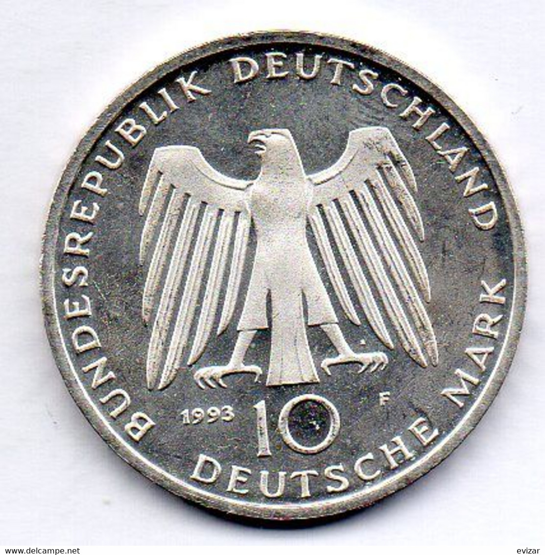 GERMANY, 10 Mark, Silver, Year 1993-F, KM #180, PROOF. - Altri & Non Classificati