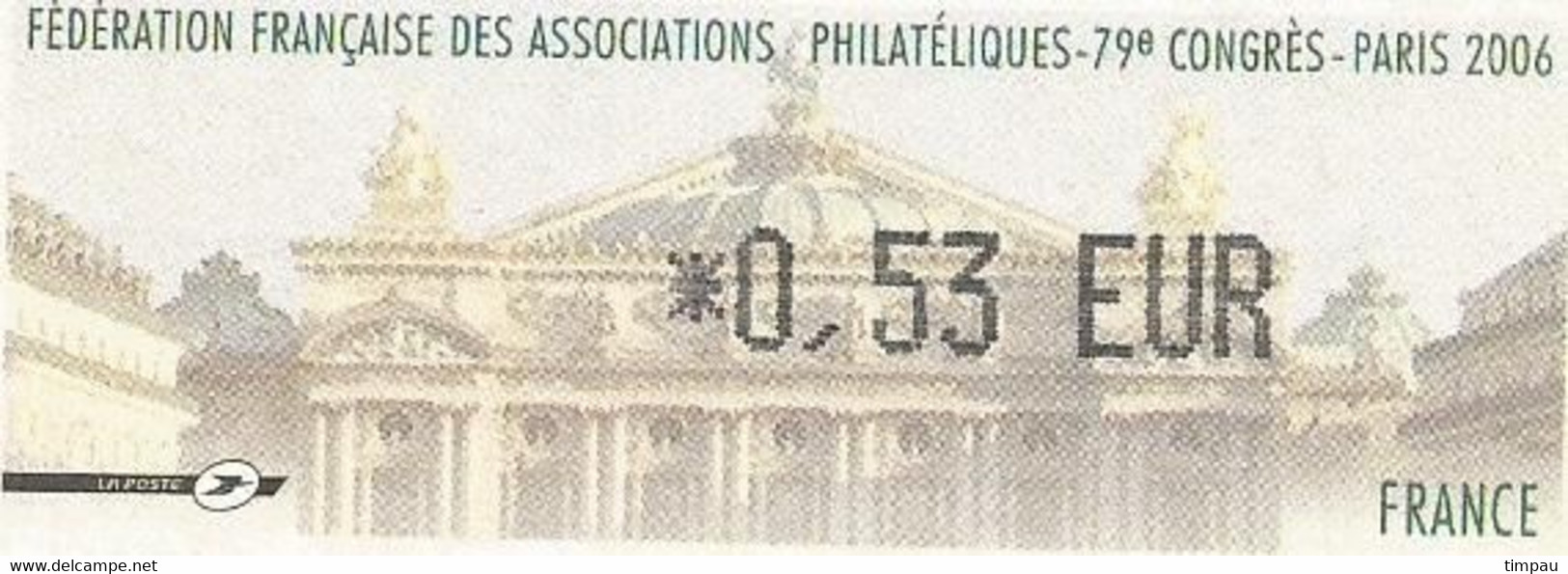 Timbres De Distributeurs 60e Salon Philatélique D'automne Paris 2006 - 1999-2009 Illustrated Franking Labels