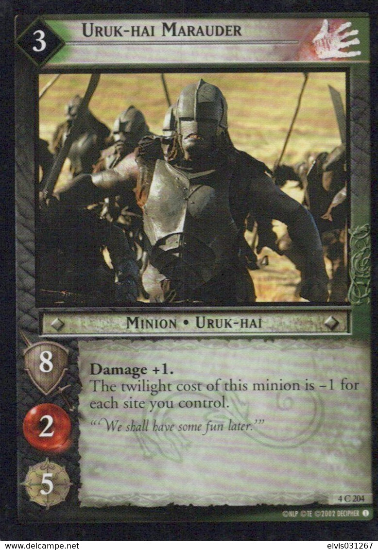 Vintage The Lord Of The Rings: #3 Uruk-hai Marauder - EN - 2001-2004 - Mint Condition - Trading Card Game - Herr Der Ringe