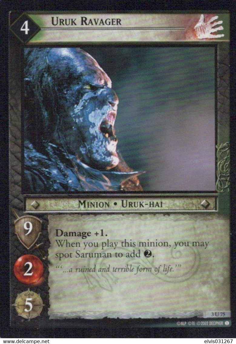 Vintage The Lord Of The Rings: #4 Uruk Ravager - EN - 2001-2004 - Mint Condition - Trading Card Game - Il Signore Degli Anelli