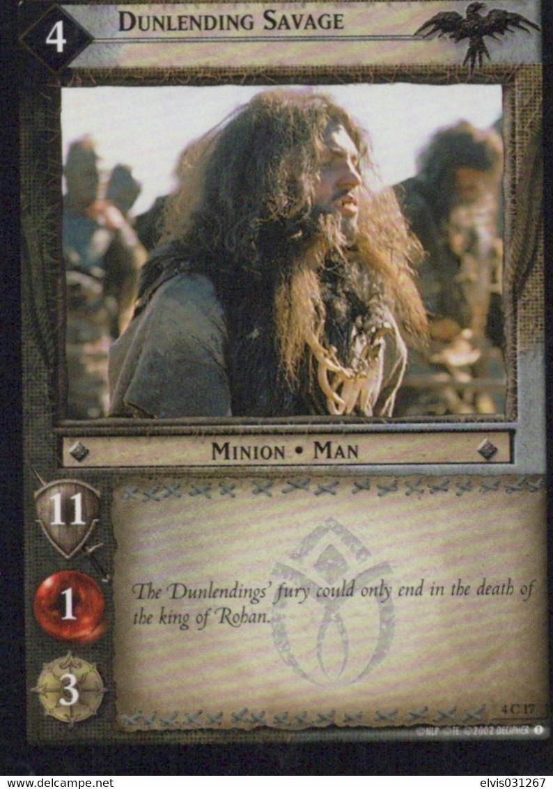 Vintage The Lord Of The Rings: #4 Dunlending Savage - EN - 2001-2004 - Mint Condition - Trading Card Game - El Señor De Los Anillos