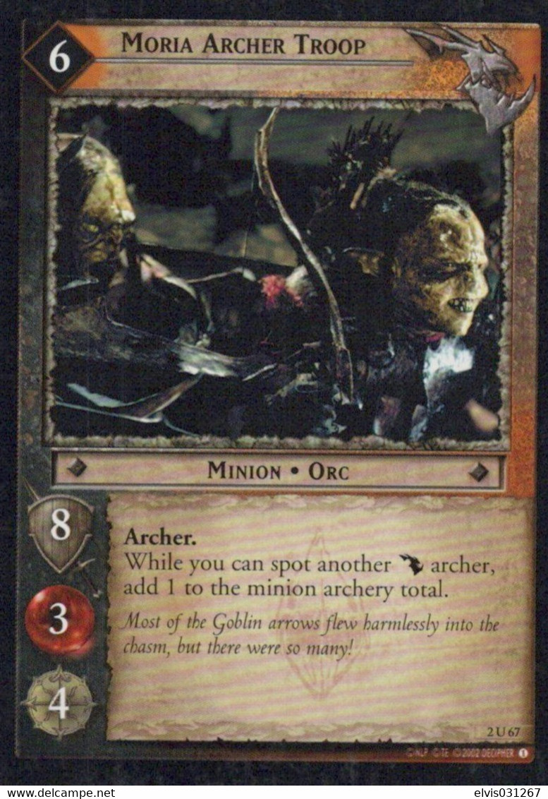 Vintage The Lord Of The Rings: #6 Moria Archer Troop - EN - 2001-2004 - Mint Condition - Trading Card Game - Il Signore Degli Anelli