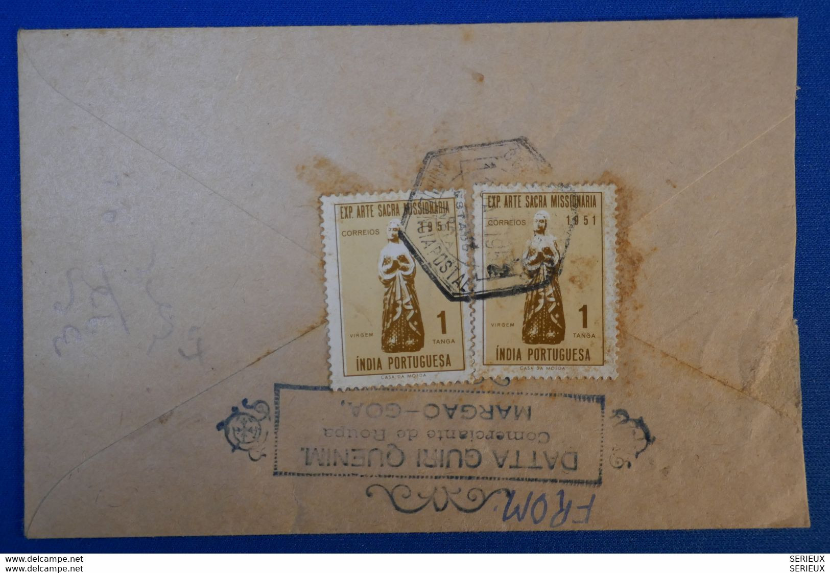 I 21 INDE PORTUGAISE BELLE LETTRE RARE 1952 GOA POUR BOMBAY + AFFRANCH INTERESSANT - India Portuguesa