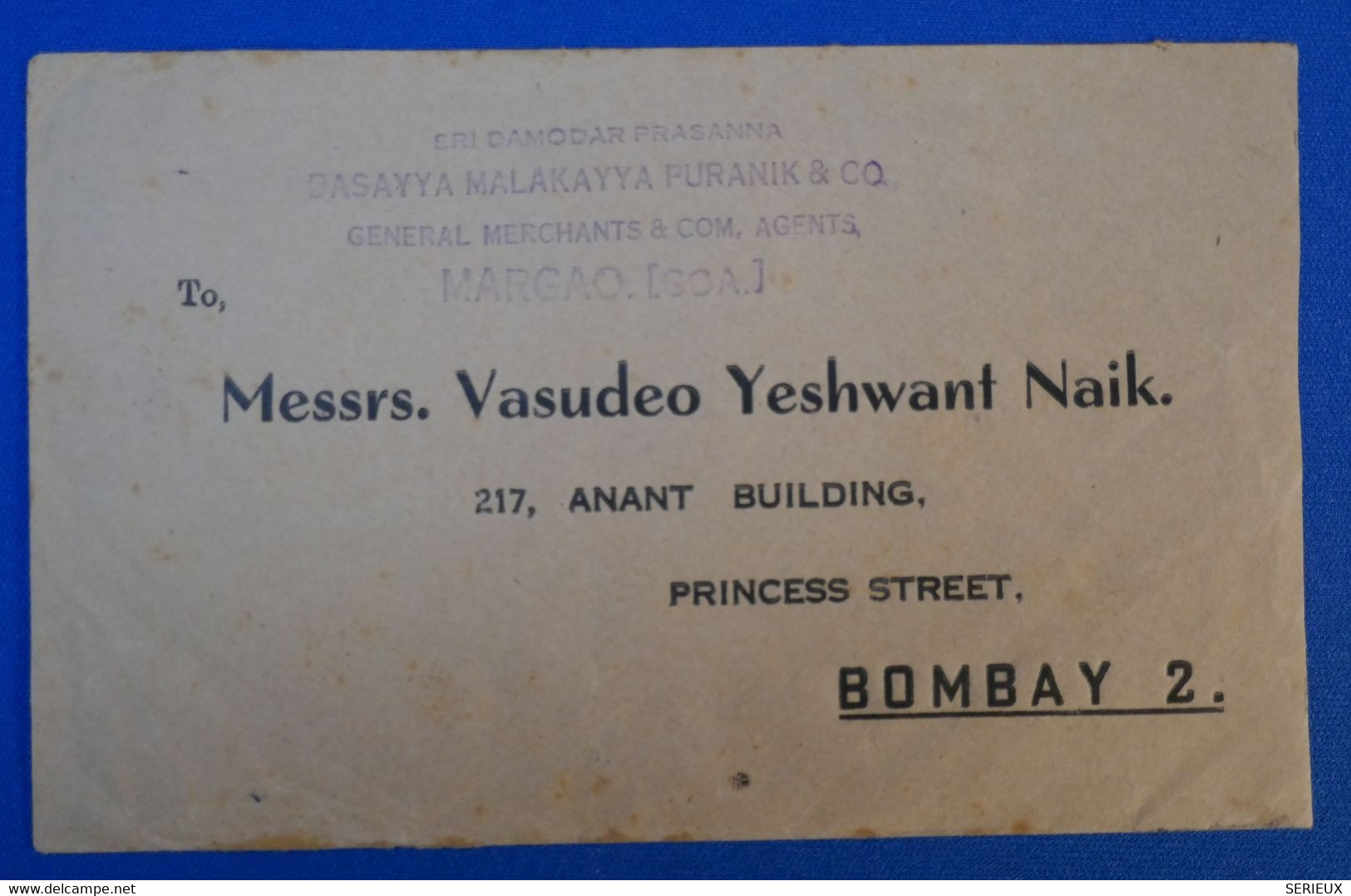 I 21 INDE PORTUGAISE BELLE LETTRE RARE 1953 GOA POUR BOMBAY + AFFRANCH INTERESSANT - India Portuguesa