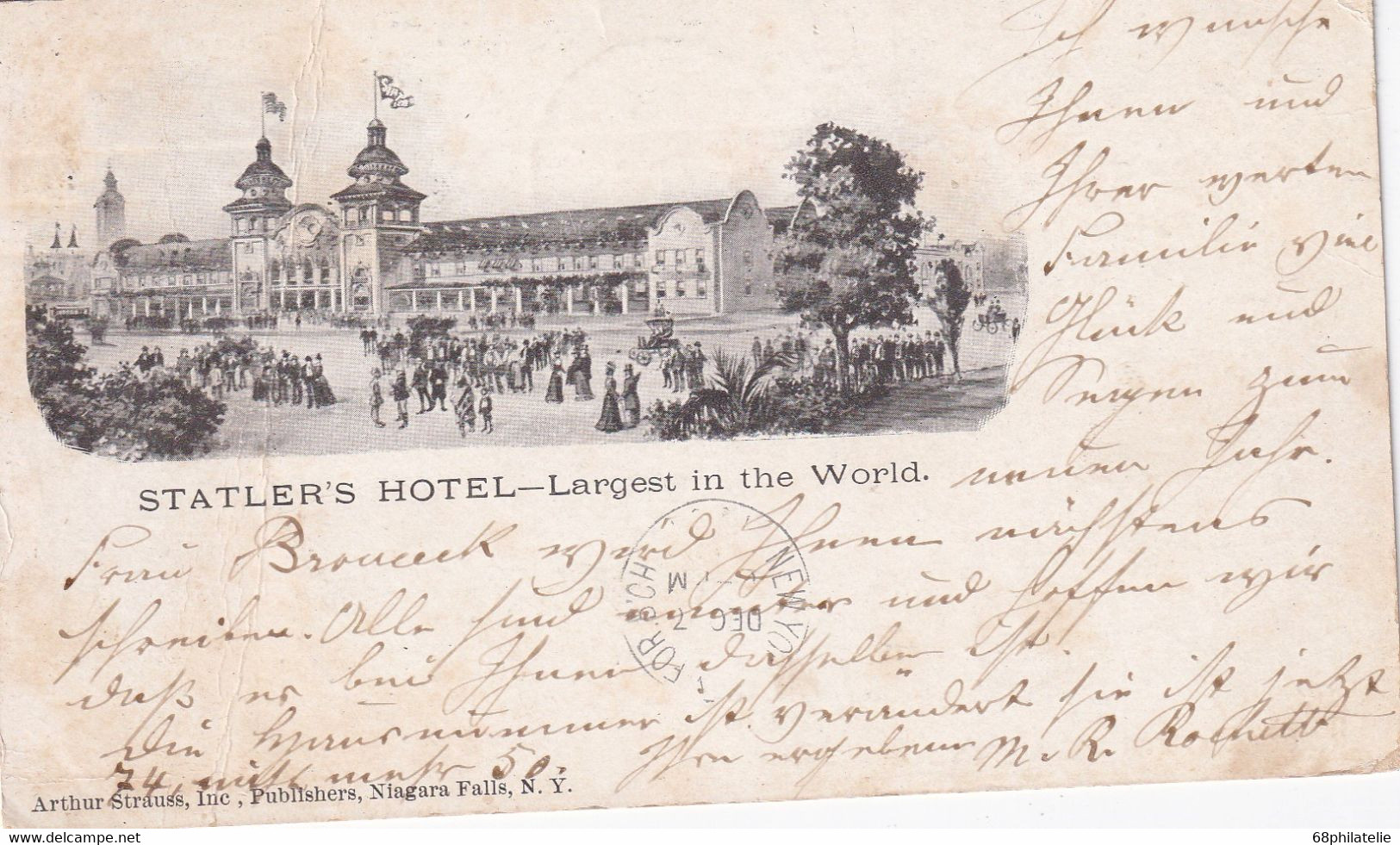 USA 1901 CARTE POSTALE DE HARTFORD   STATLER'S HOTEL - Hartford