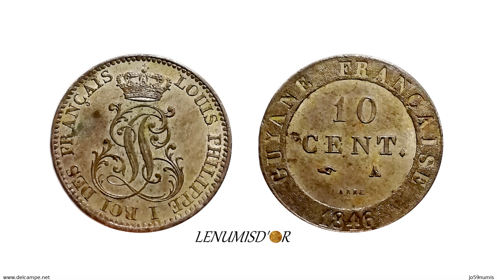 LOUIS PHILIPPE 10 Centimes 1846 A Paris GUYANE FRANÇAISE - French Guiana