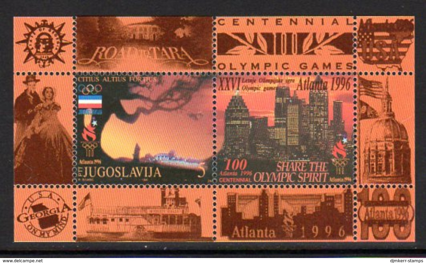 YUGOSLAVIA 1996 Olympic Games, Atlanta Block MNH / **.  Michel Block 44 - Neufs