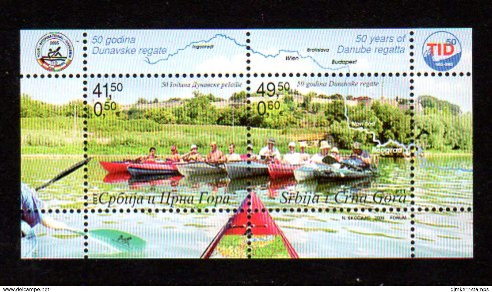 YUGOSLAVIA (Serbia & Montenegro)  2005 Danube Regatta Block, MNH / **.  Michel Block 63 - Blocchi & Foglietti