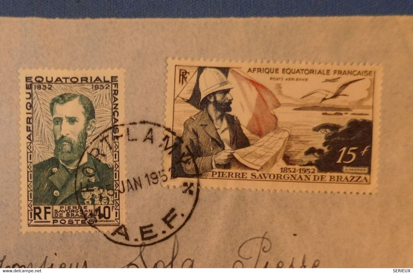 G1 AEF BELLE LETTRE 1951 PAR AVION FORT-LAMY POUR NICE FRANCE+ TAMPON CENTENAIRE + AFRANCHISSEMENT PLAISANT - Storia Postale