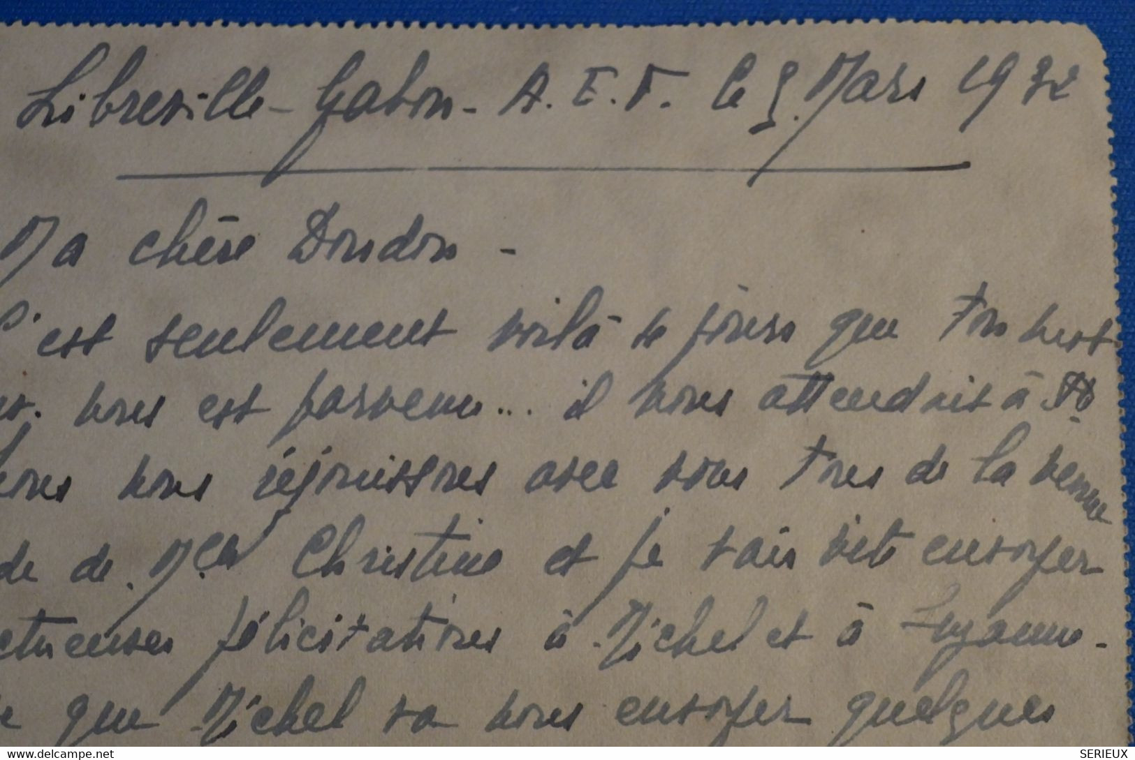 M9 AEF GABON BELLE LETTRE 1932 LIBREVILLE POUR BORDEAUX FRANCE+AFFRANCHISSEMENT INTERESSANT - Storia Postale