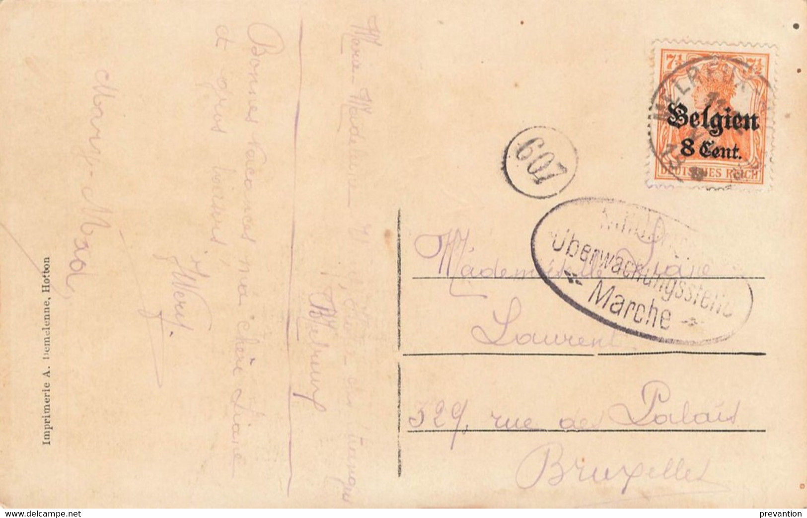 HOTTON - Villa De M. Lecocq - Carte Circulé Avec Timbre Allemand Entre 1914-1918 - Hotton