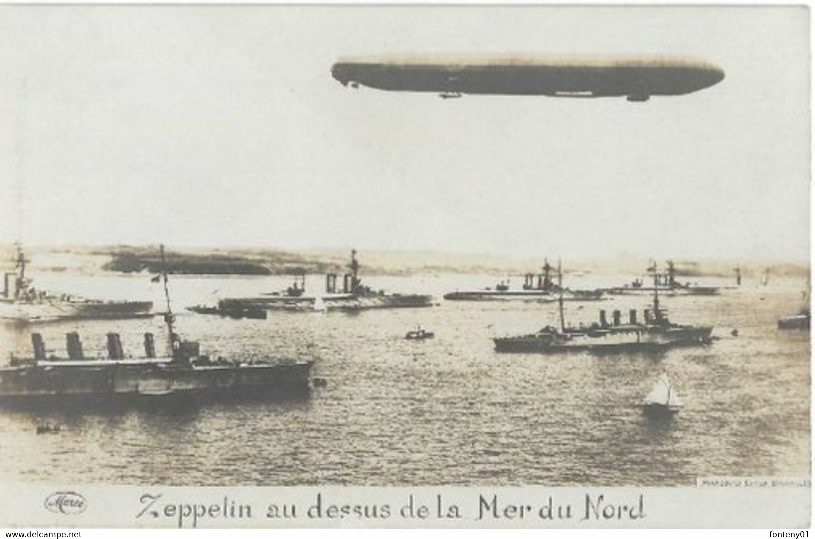 Armée Allemande  -- Zeppelin Au Dessus De La Mer Du Nord - Editeur Marcovici Bruxelles - Materiale