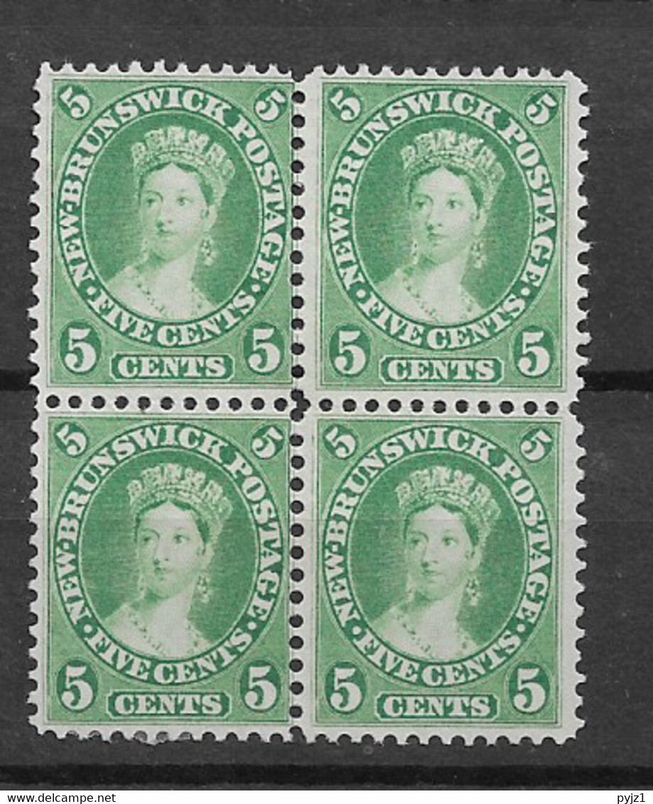 1860 MNG New Brunswick Mi 6 Block Of 4 - Ongebruikt