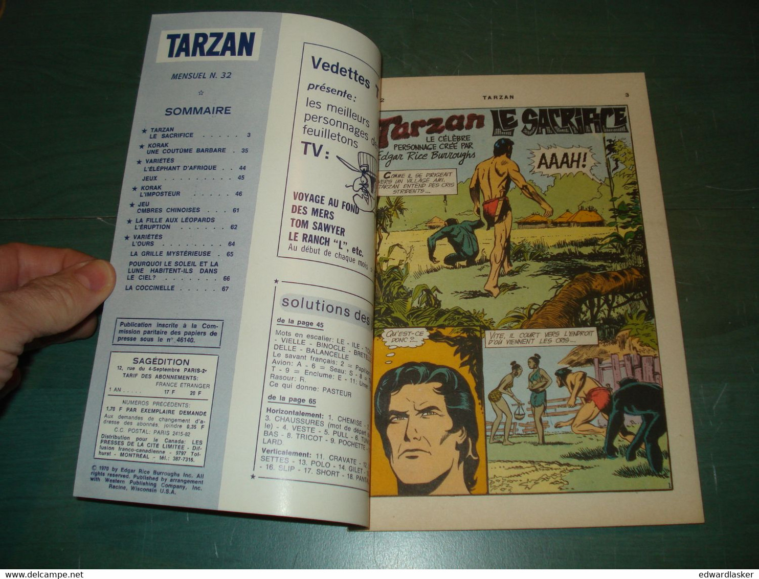 TARZAN "Vedettes TV" N°32 - Sagedition 1970 - Proche Neuf - Tarzan