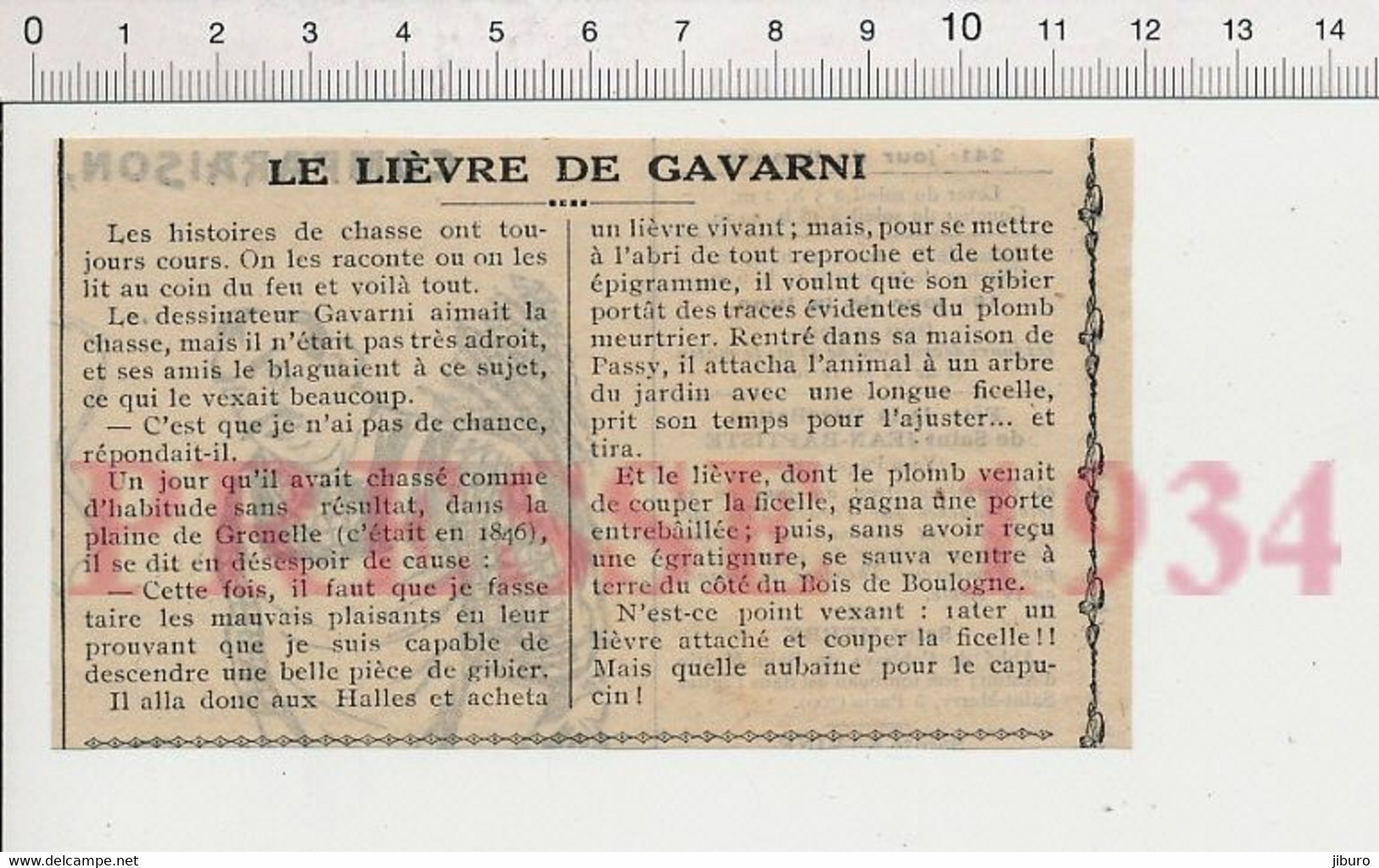 Presse 1934 Dessinateur Gavarni Plaine De Grenelle Chasse Lièvre Vivant Halle De Paris Passy 231ZW - Unclassified