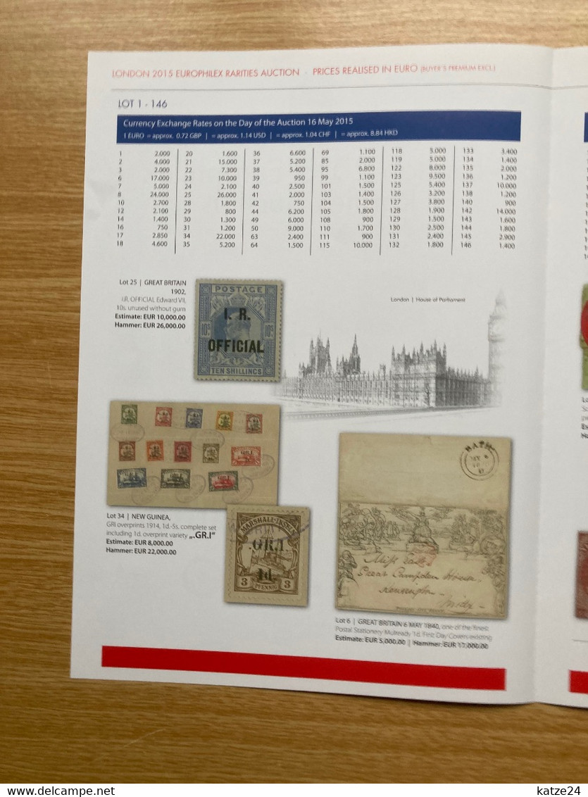 "London 2015 Europhilex Rarities Auction"