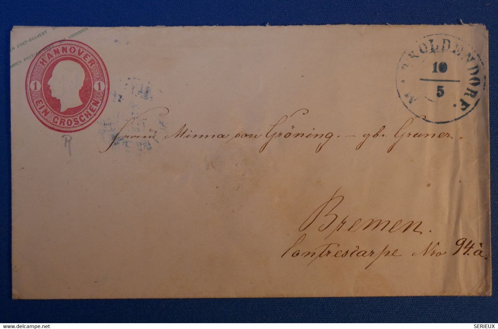 I 22 HANOVRE BELLE LETTRE 1905 POUR BREMMEN ALLEMAGNE+ AFRANCHISSEMENT INTERESSANT - Hanover