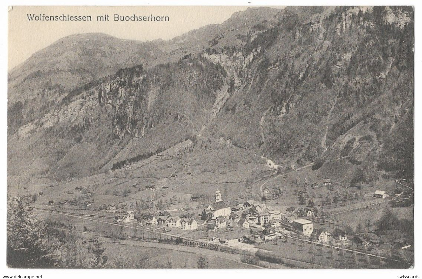 WOLFENSCHIESSEN: Dorf Mit Buochserhorn 1914 - Buochs