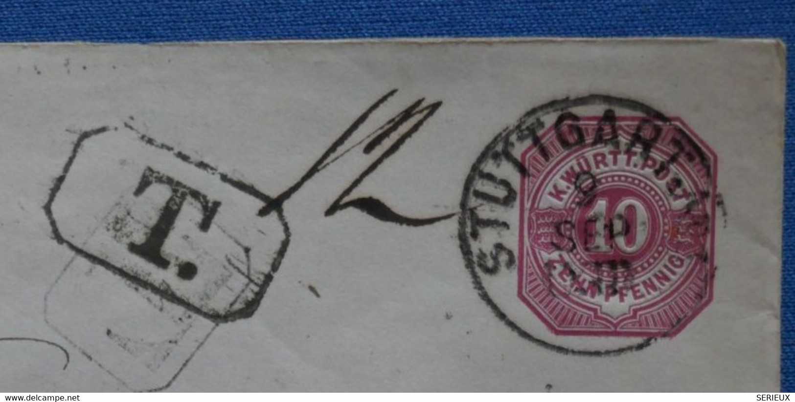 U19 WUTTENBERG BELLE LETTRE RARE 1870 STUTTGART POUR EPERNAY FRANCE+ AFFRANCHISSEMENT INTERESSANTERESSANT - Postal  Stationery