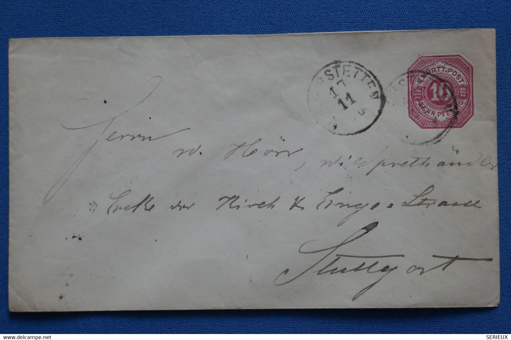 U19 WUTTENBERG BELLE LETTRE RARE 1880 POUR STUTTGART + AFFRANCHISSEMENT INTERESSANT - Postal  Stationery