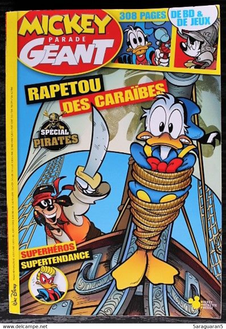 MAGAZINE BD MICKEY PARADE GEANT - N° 358 - Rapetou Des Caraïbes - Spécial Pirates - Mickey Parade