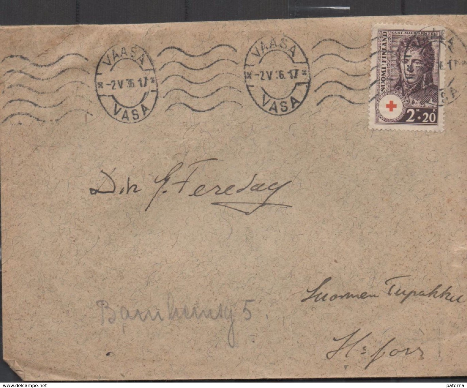 3641  Carta,  VAASA ,  Vasa ( Finlandia ) 1936, - Covers & Documents