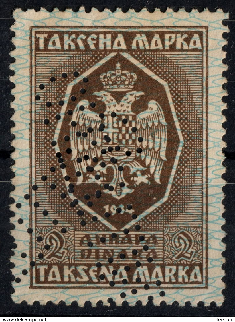 DARK NUMBER! - Yugoslavia 1934 - REVENUE / TAX Stamp - 2 Din - Used - Officials