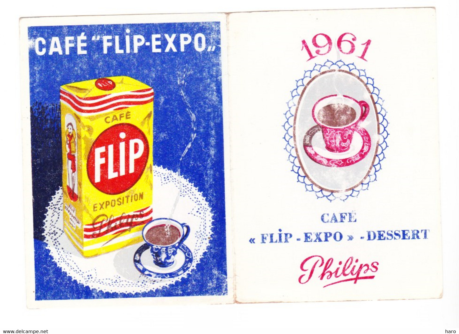 Calendrier Publicitaire - 1961 Café " FLIP Expo "  (B293) - Petit Format : 1961-70