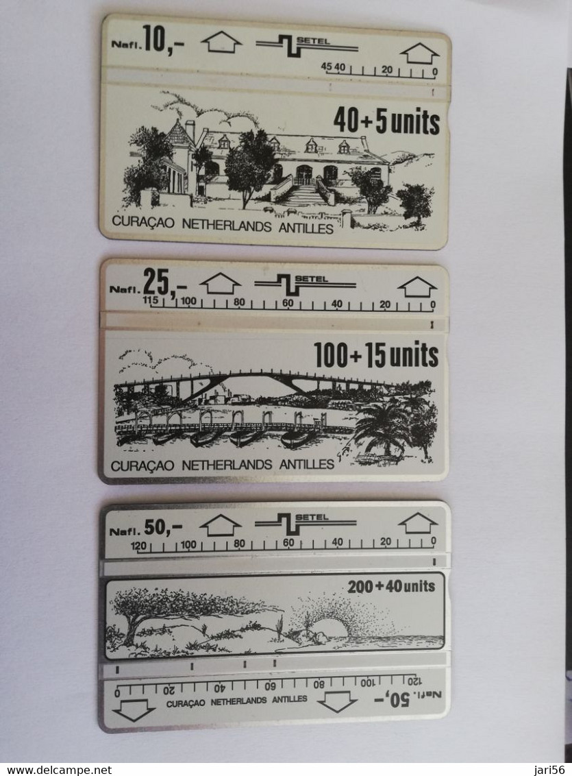 Phonecard CURACAO, 3X L&G CARDS NAF,10,25,50, FINE USED  SPECIAL OFFER !!!!  DUTCH .** 6307 ** - Antillen (Niederländische)